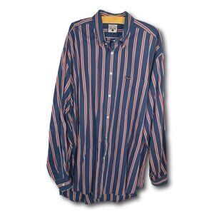 Mens Faconnable Striped Button Down Shirt Size: XL
